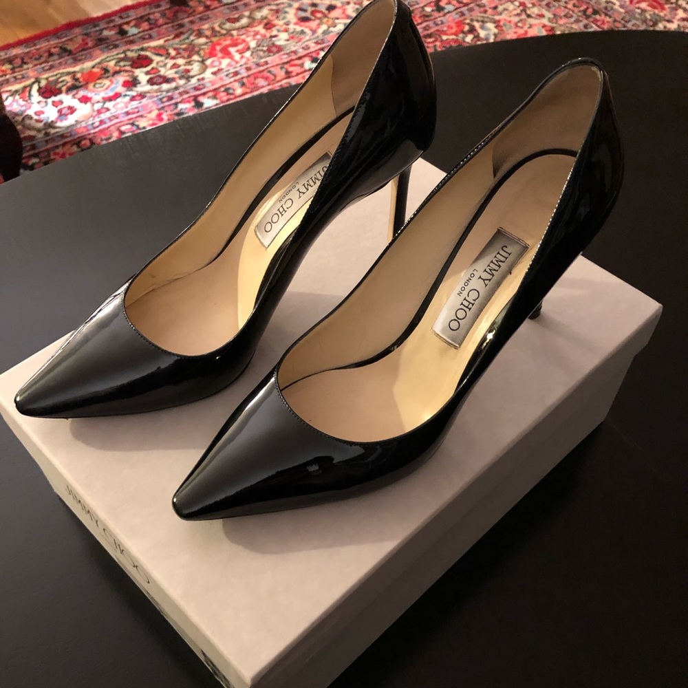 Jimmy Choo Romy 85 Black Patent Pump